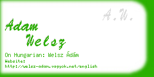 adam welsz business card